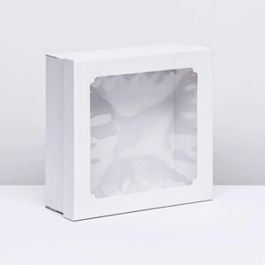 Коробка самосборная,с окном, белая, 30 х 30 х 12 см (комплект из 5 шт.)