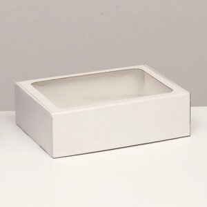 Коробка самосборная с окном, белая, 31 х 22 х 9,5 см (комплект из 5 шт.)