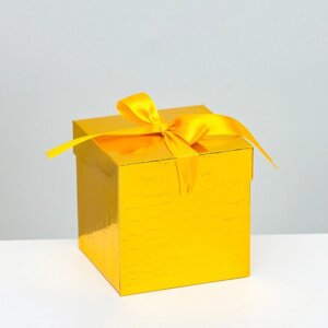 Коробка Самосборная золото 10х10х10 см (комплект из 12 шт.)