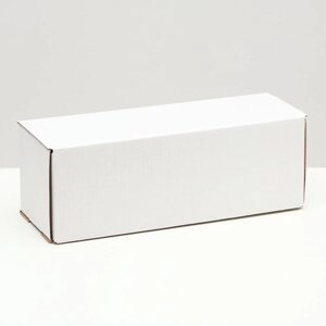 Коробка складная под бутылку, без печати, белая, 12 х 33,6 х 12 см, комплект из 10 шт.)