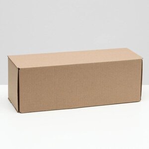 Коробка складная под бутылку, без печати, бурая 12 х 33,6 х 12 см, комплект из 10 шт.)