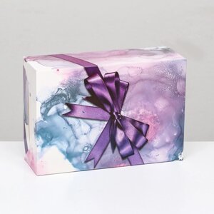 Коробка складная 'Подарочек' с фиолетовым бантом, 16 х 23 х 7,5 см (комплект из 5 шт.)