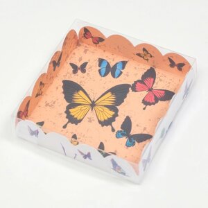 Коробочка для печенья, Акварельные бабочки'12 х 12 х 3 см (комплект из 5 шт.)