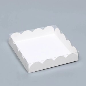 Коробочка для печенья, белая, 15 х 15 х 3 см (комплект из 5 шт.)