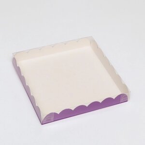 Коробочка для печенья, сиреневая, 21 х 21 х 3 см (комплект из 5 шт.)