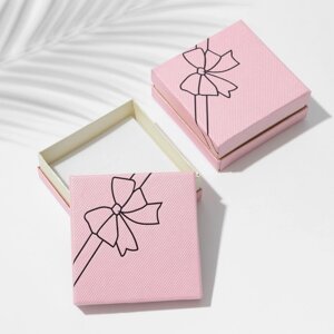 Коробочка подарочная под набор 'Бантик'9x9, цвет розовый (комплект из 6 шт.)