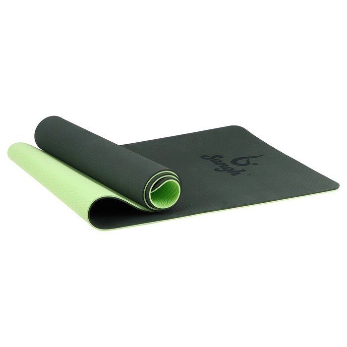 Коврик для йоги Sangh, 183x61x0,8 см, цвет тёмно-зелёный от компании Интернет-магазин "Flap" - фото 1