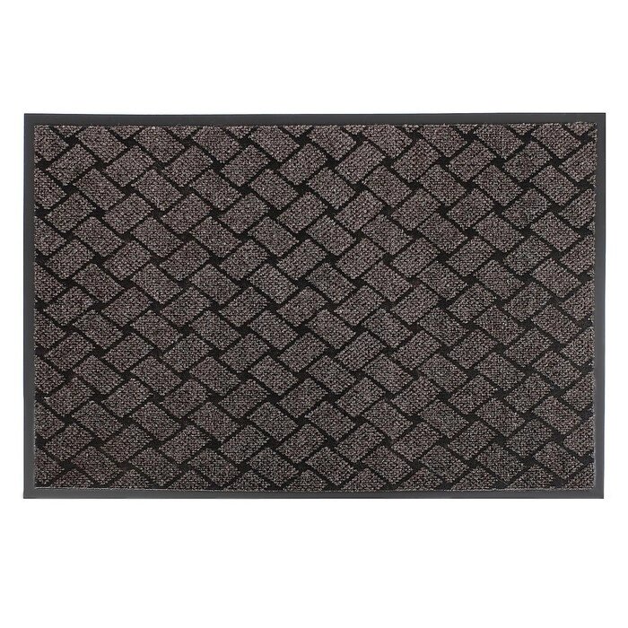 Коврик придверный влаговпитывающий 'Крафт', 60x90 см, цвет коричневый от компании Интернет-магазин "Flap" - фото 1