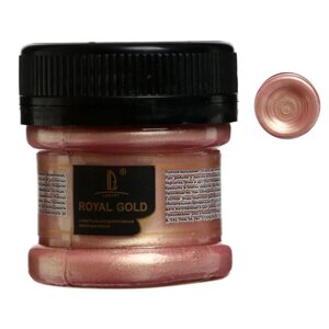 Краска акриловая 25мл, LUXART Royal gold, с высоким содержанием металлизированного пигмента, золото розовое