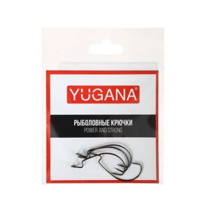 Крючки офсетные YUGANA Wide range worm big eye, 6, 4 шт.