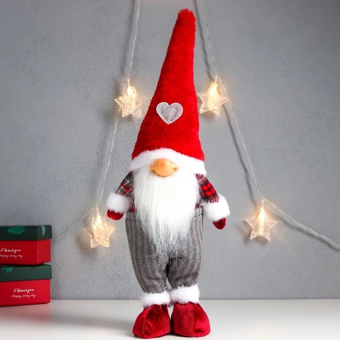 Кукла интерьерная 'Дед Мороз только нос, в колпаке с сердечком' 43х16х10 см от компании Интернет-магазин "Flap" - фото 1