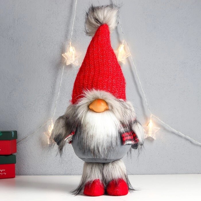 Кукла интерьерная 'Дед Мороз в красном колпаке с меховой бомбошкой' 45х18х11 см от компании Интернет-магазин "Flap" - фото 1