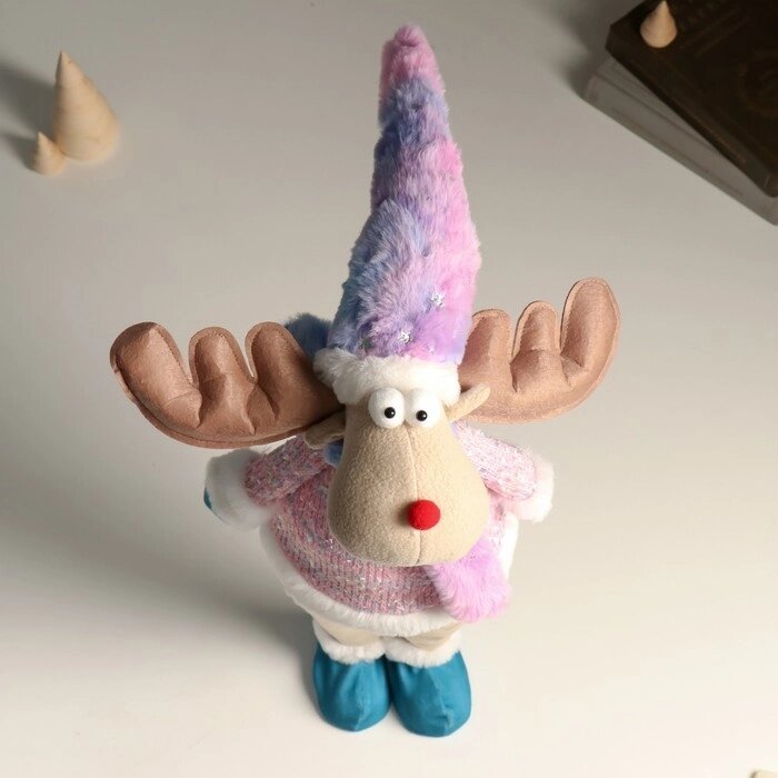 Кукла интерьерная 'Лосик в розовом свитере с мехом и голубом колпаке, со звёздочкой' 61,5 см   94880 от компании Интернет-магазин "Flap" - фото 1
