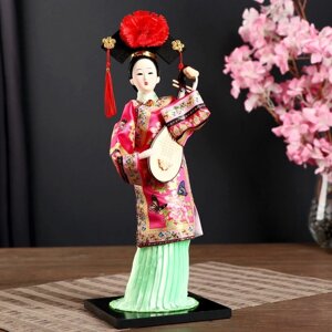 Кукла коллекционная'Китаянка в национ. платье с муз. инструмен. пипой'МИКС 32х12,5х12,5см