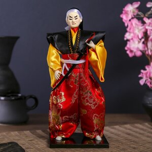 Кукла коллекционная 'Воин в ярком кимоно с саблей' 30х12,5х12,5 см