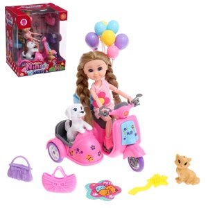 Кукла-малышка 'Арина' с мотоциклом и аксессуарами, МИКС
