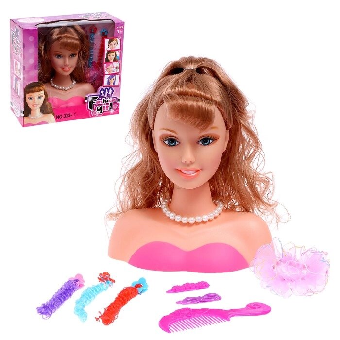 Кукла-манекен для создания причёсок 'Модница' с аксессуарами от компании Интернет-магазин "Flap" - фото 1