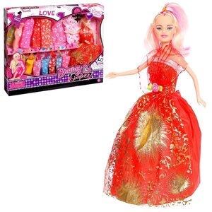 Кукла-модель 'Лида' с набором платьев, МИКС