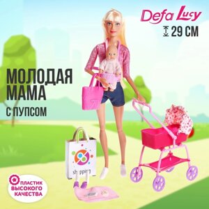 Кукла модель 'Молодая мама'с пупсом, с аксессуарами, цвет розовый
