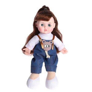 Кукла мягконабивная 'Милашка' 32 см, со звуком, в комбинезоне