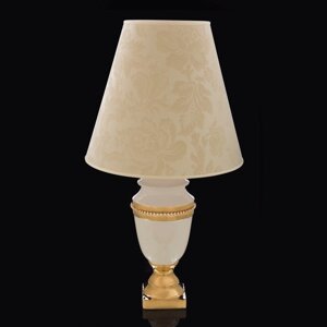 Лампа 'Мозель'белая с золотом, керамика, 16x16xh38 см