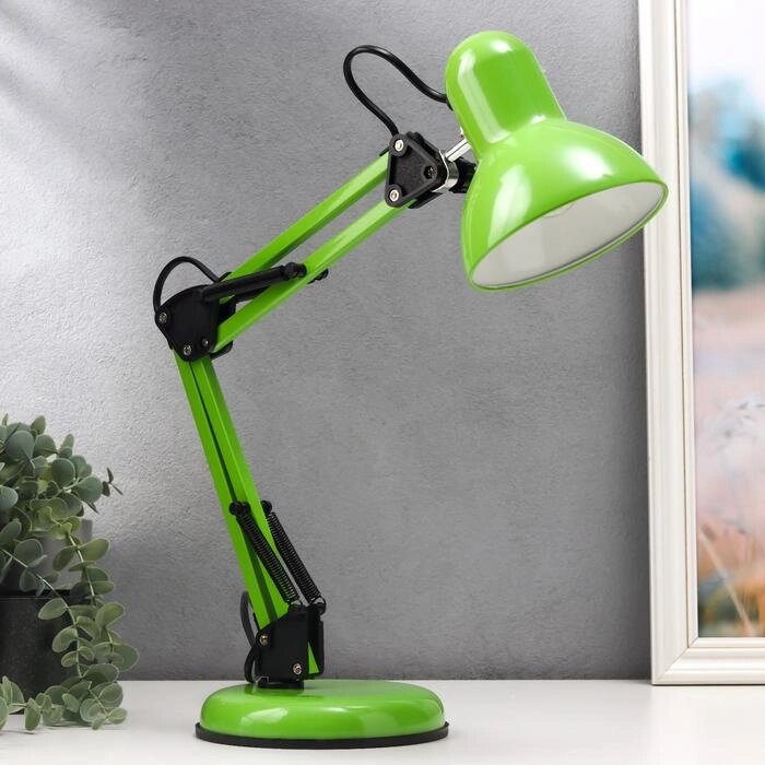 Лампа настольная Е27, h55 см, шарнирная, на подставке (220В) зеленая RISALUX от компании Интернет-магазин "Flap" - фото 1