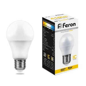 Лампа светодиодная FERON LB-38, G45, E27, 5 вт, 230 в, 2700 к, 410 лм, 200, 82 х 45 мм