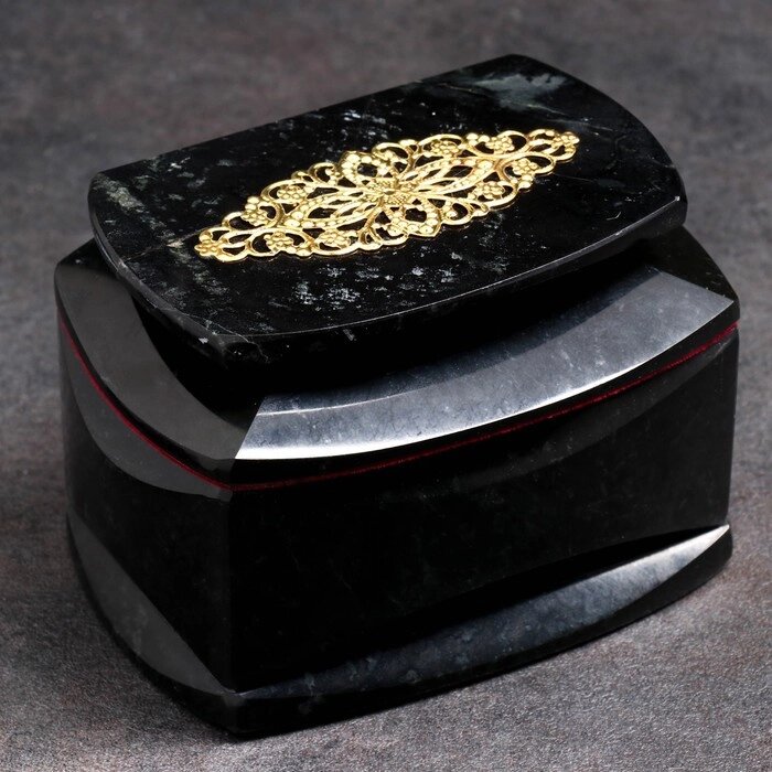 Ларец 'Кружева', 12,5х8х8 см, натуральный камень, змеевик от компании Интернет-магазин "Flap" - фото 1
