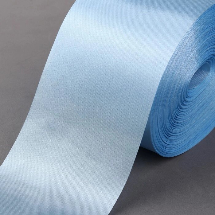 Лента атласная, 100 мм x 100  5 м, цвет голубой от компании Интернет-магазин "Flap" - фото 1