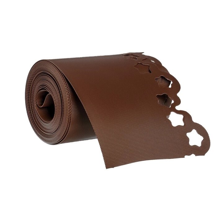 Лента бордюрная, 0.2 x 9 м, толщина 1.2 мм, пластиковая, фигурная, коричневая, Greengo от компании Интернет-магазин "Flap" - фото 1