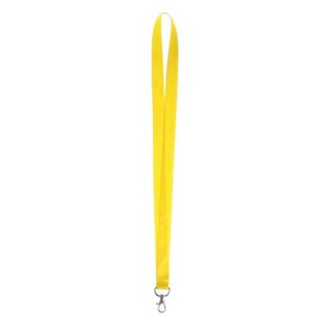 Лента для бейджа ширина-20 мм, длина-90 см с металлическим карабином, жёлтая (комплект из 100 шт.)