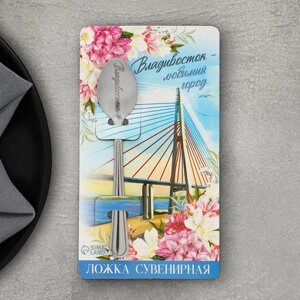 Ложка с гравировкой на открытке 'Владивосток'3 х 14 см