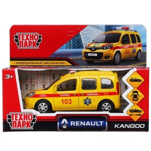 Машина металлическая 'Renault Kangoo реанимация'12 см, открываются двери и багажник, цвет желтый