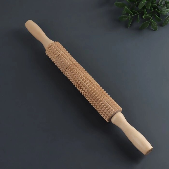 Массажёр 'Скалка' для спины, d  4 x 42 см, деревянный, с шипами от компании Интернет-магазин "Flap" - фото 1