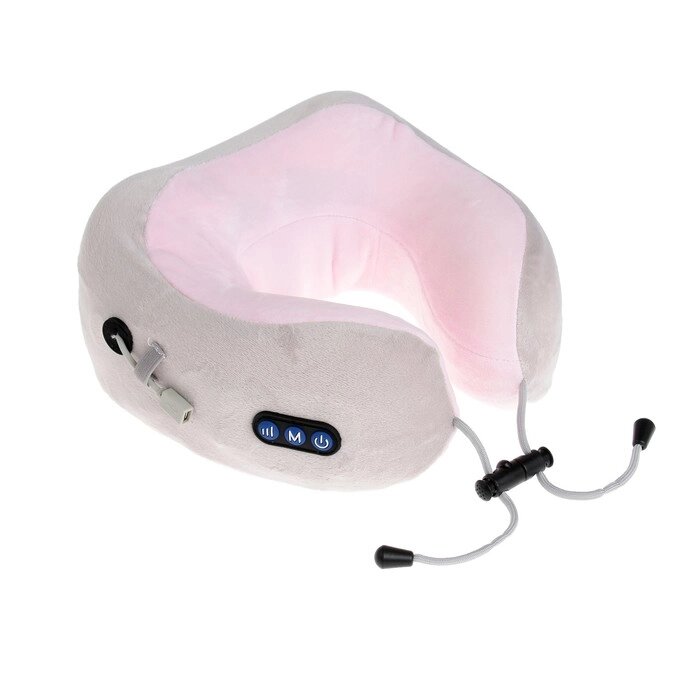 Массажная подушка Luazon LEM-06, 3.7 Вт, 2 вида массажа, ИК- подогрев, АКБ, розовая от компании Интернет-магазин "Flap" - фото 1
