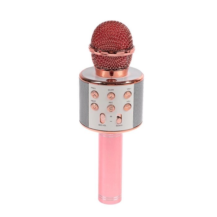 Микрофон для караоке LuazON LZZ-56, WS-858, 1800 мАч, розовый от компании Интернет-магазин "Flap" - фото 1
