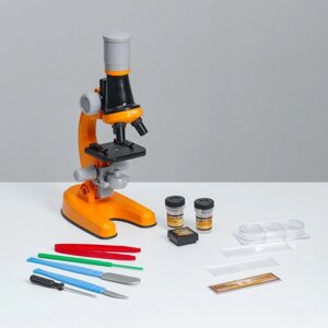 Микроскоп 'Юный ботаник' кратность до х1200, оранжевый, подсветка