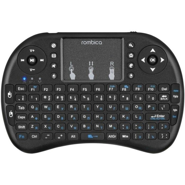 Мини-клавиатура Rombica Air Touch, беспроводная, для ТВ и ПК , USB, touch , чёрная от компании Интернет-магазин "Flap" - фото 1