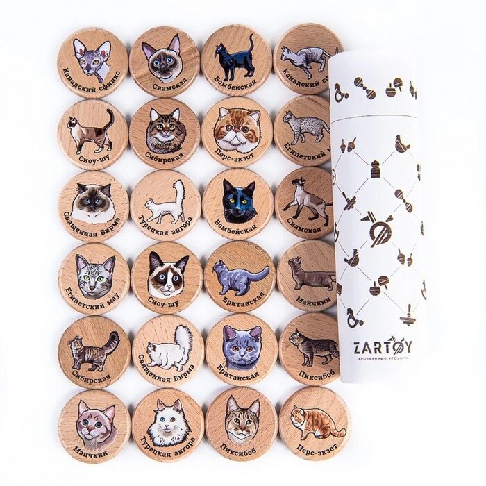 Мини-мемори 'Кошки', в подарочном тубусе от компании Интернет-магазин "Flap" - фото 1