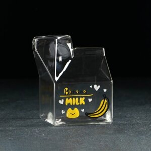 Молочник стеклянный 'Пакет'400 мл, 7x9x9,5 см