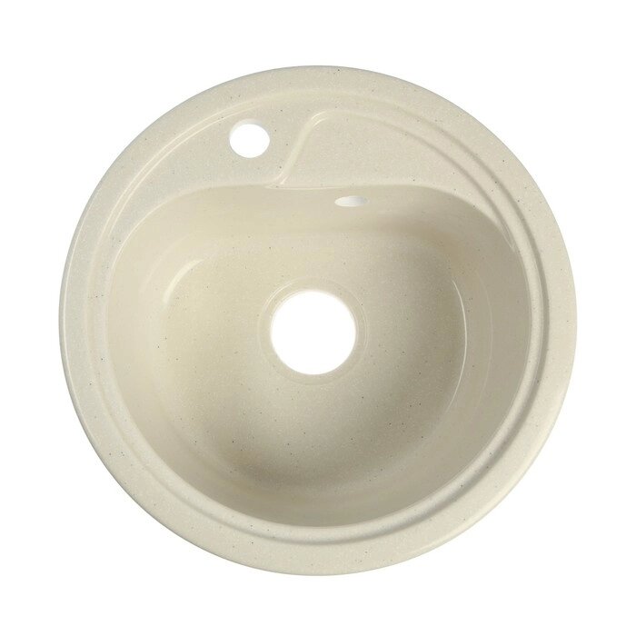 Мойка AGATA AG1C8, врезная, 450 х 190 мм, круглая, цвет белый от компании Интернет-магазин "Flap" - фото 1