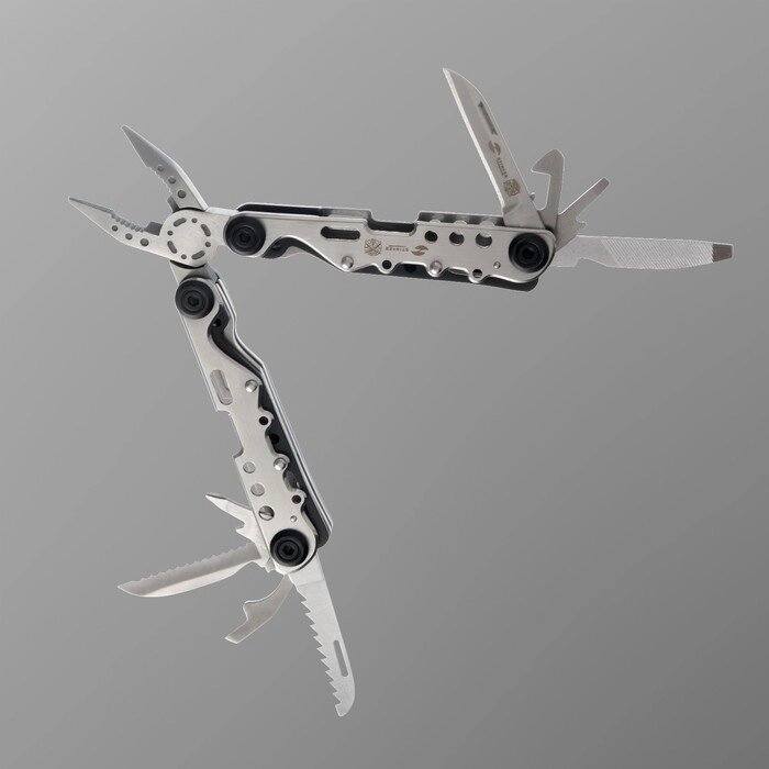 Мультитул Stinger, 13 функций, сталь, серебристо-чёрный, нейлоновый чехол от компании Интернет-магазин "Flap" - фото 1