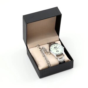 Мужской подарочный набор 2 в 1 наручные часы, браслет
