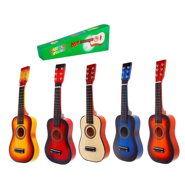 Музыкальная игрушка 'Гитара' 58 см, 6 струн, медиатор, цвета МИКС от компании Интернет-магазин "Flap" - фото 1