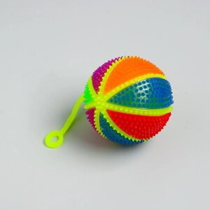 Мяч 'Радуга'световой, 7,5 см, с пищалкой, на резинке, цвета МИКС (комплект из 12 шт.)