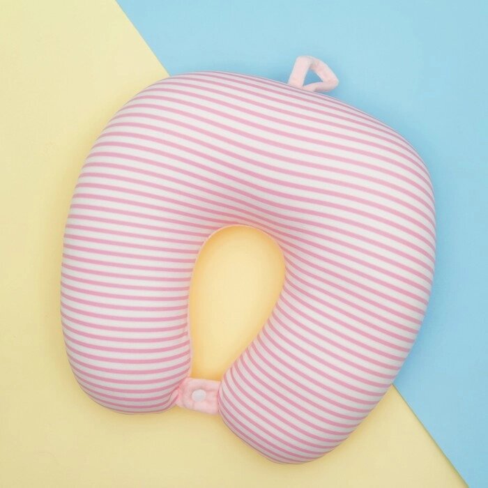 Мягкая игрушка-антистресс 'Полосатик', подголовник с заклёпкой, цвет розовый от компании Интернет-магазин "Flap" - фото 1