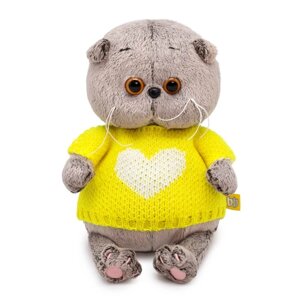 Мягкая игрушка 'Басик BABY'в свитере с сердцем, 20 см