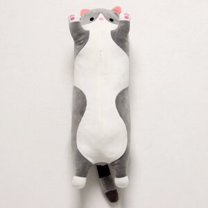 Мягкая игрушка 'Котик' с пледом, 65 см, цвет серый