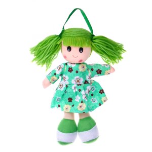Мягкая игрушка 'Кукла'в ситцевом платье, с хвостиками, цвета МИКС