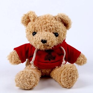 Мягкая игрушка 'Медведь' в кофте, 30 см, цвет красный
